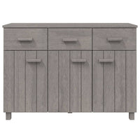 Credenza HAMAR Grigio Chiaro 113x40x80cm Legno Massello di Pino 340443