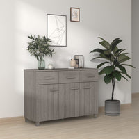 Credenza HAMAR Grigio Chiaro 113x40x80cm Legno Massello di Pino 340443