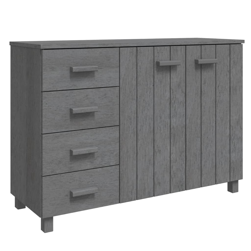 Credenza HAMAR Grigio Scuro 113x40x80 cm Legno Massello di Pino 340446