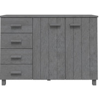 Credenza HAMAR Grigio Scuro 113x40x80 cm Legno Massello di Pino 340446