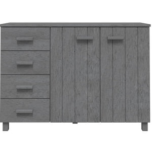 Credenza HAMAR Grigio Scuro 113x40x80 cm Legno Massello di Pino 340446