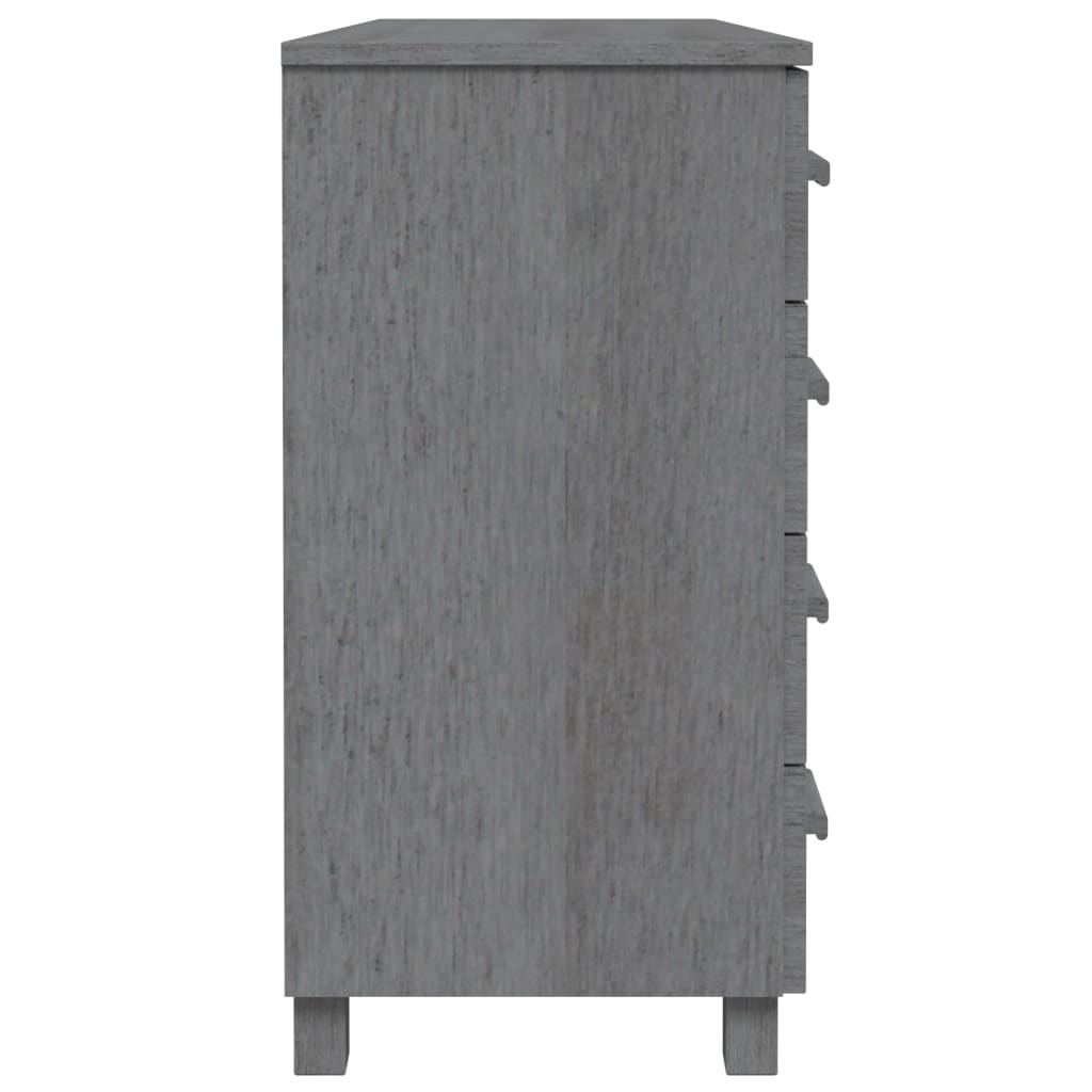 Credenza HAMAR Grigio Scuro 113x40x80 cm Legno Massello di Pino 340446