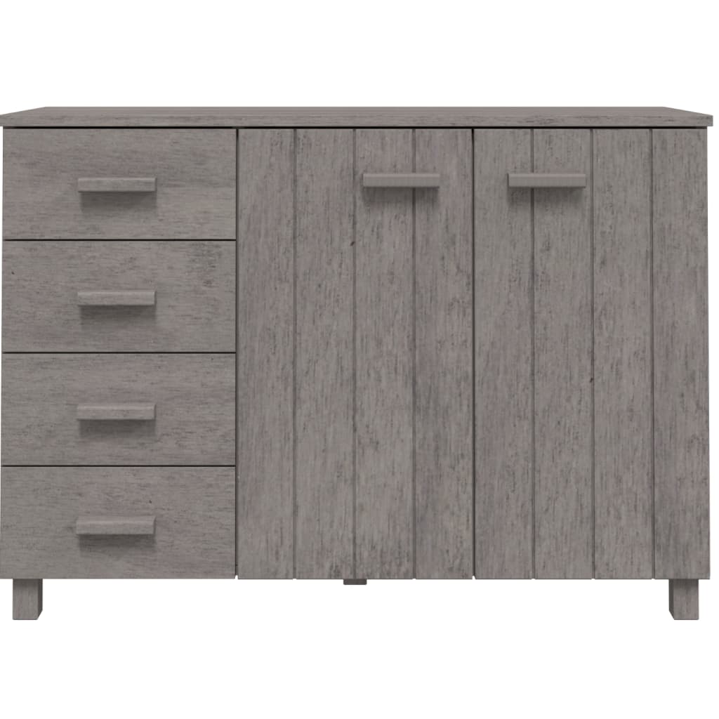 Credenza HAMAR Grigio Chiaro 113x40x80cm Legno Massello di Pino 340447