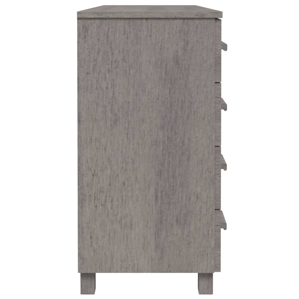 Credenza HAMAR Grigio Chiaro 113x40x80cm Legno Massello di Pino 340447