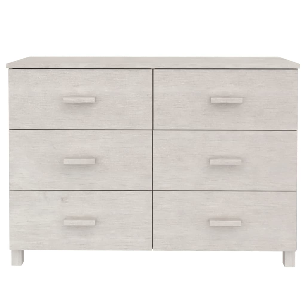 Credenza Bianca 113x40x80 cm in Legno Massello di Pino cod mxl 15653