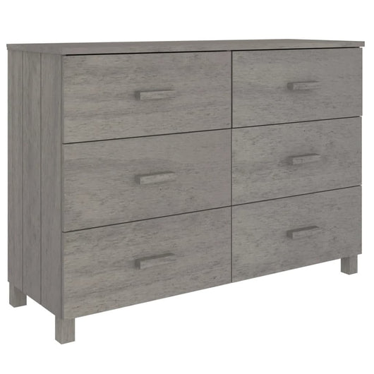 Credenza Grigio Chiaro 113x40x80 cm in Legno Massello di Pino cod mxl 16200