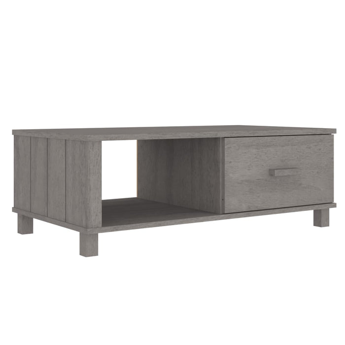 Tavolino Grigio Chiaro 100x55x35 cm in Legno Massello di Pino