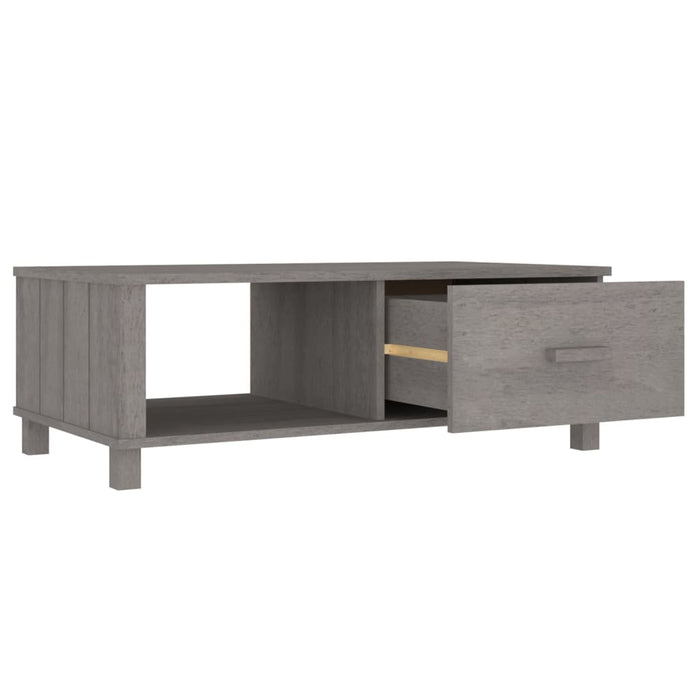 Tavolino Grigio Chiaro 100x55x35 cm in Legno Massello di Pino