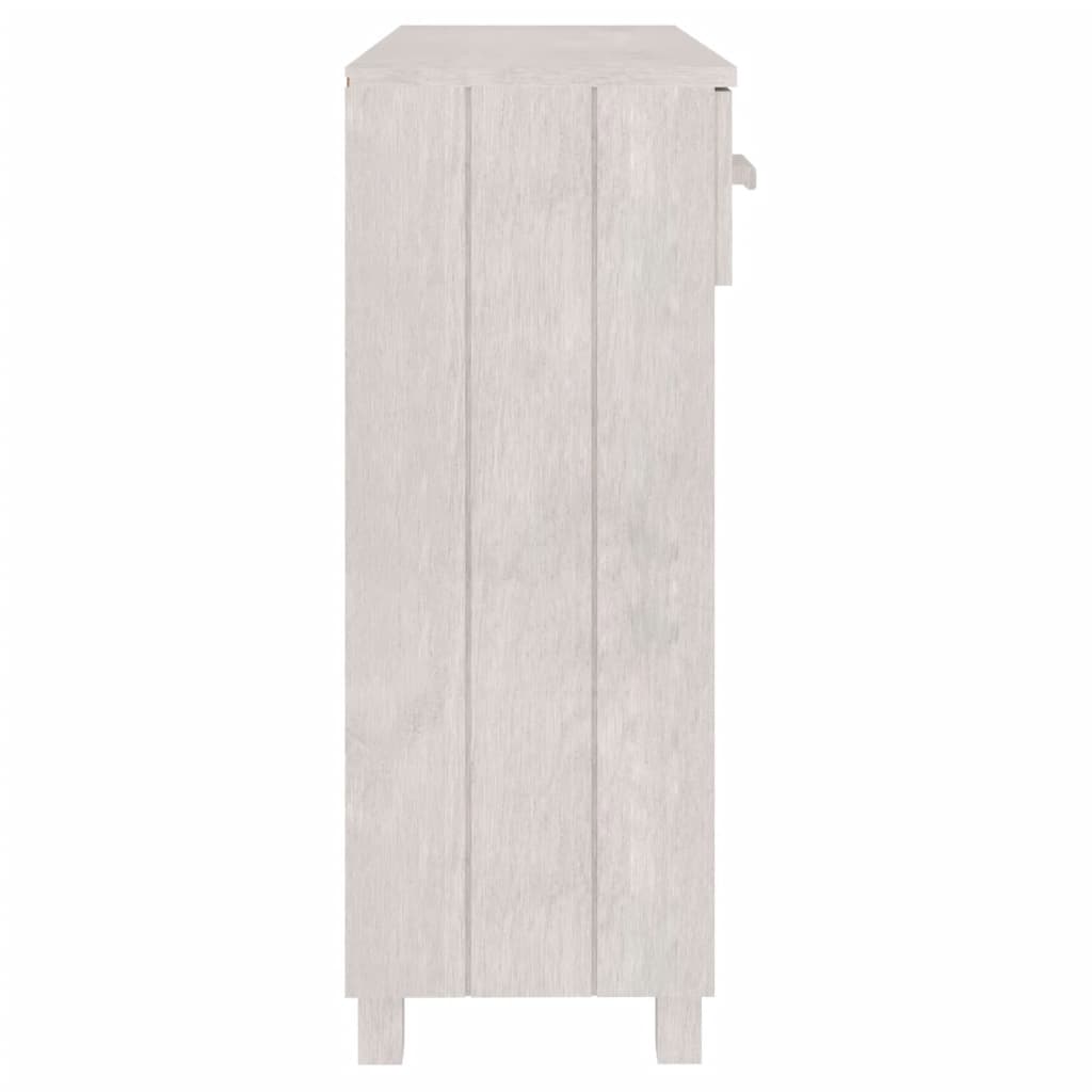 Tavolo Consolle Bianco 90x35x90 cm Legno Massello di Pino 340465