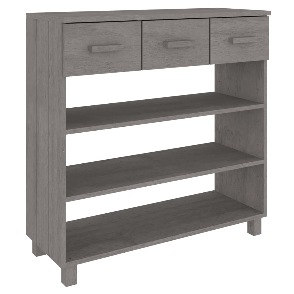 Tavolo Consolle Grigio Chiaro 90x35x90cm Legno Massello di Pino