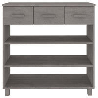 Tavolo Consolle Grigio Chiaro 90x35x90cm Legno Massello di Pino