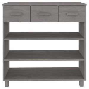 Tavolo Consolle Grigio Chiaro 90x35x90cm Legno Massello di Pino