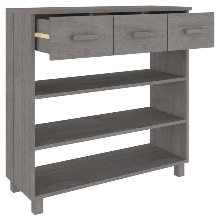 Tavolo Consolle Grigio Chiaro 90x35x90cm Legno Massello di Pino