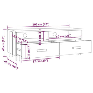 Mobile Porta TV Marrone Miele 106x40x40 cm in Legno di Pino