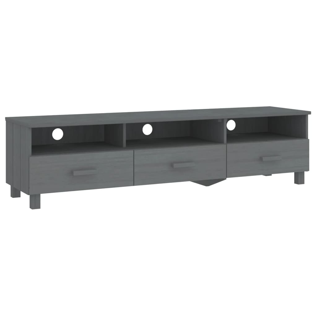 Mobile TV HAMAR Grigio Scuro 158x40x40 cm in Legno di Pino 340474