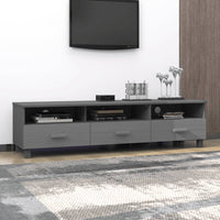 Mobile TV HAMAR Grigio Scuro 158x40x40 cm in Legno di Pino 340474