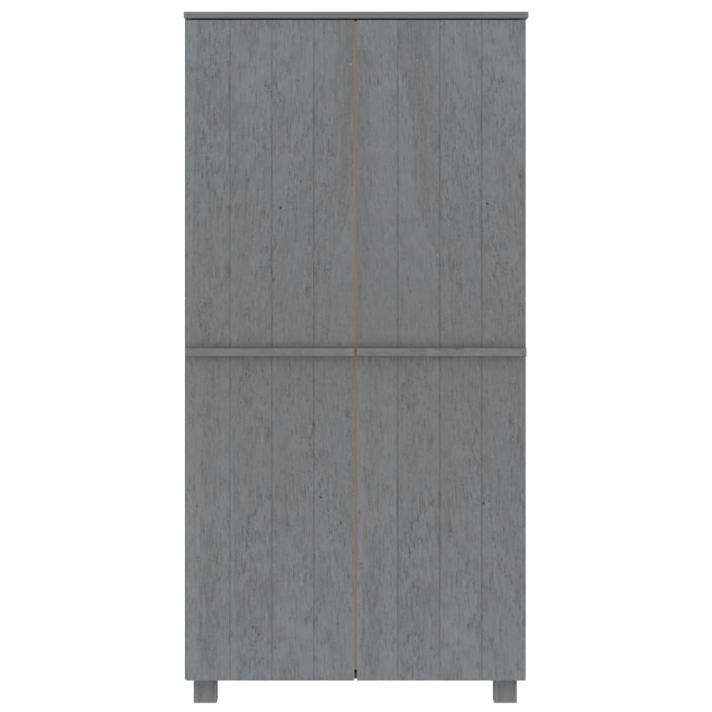 Armadio HAMAR Grigio Scuro 89x50x180 cm Legno Massello di Pino 340482