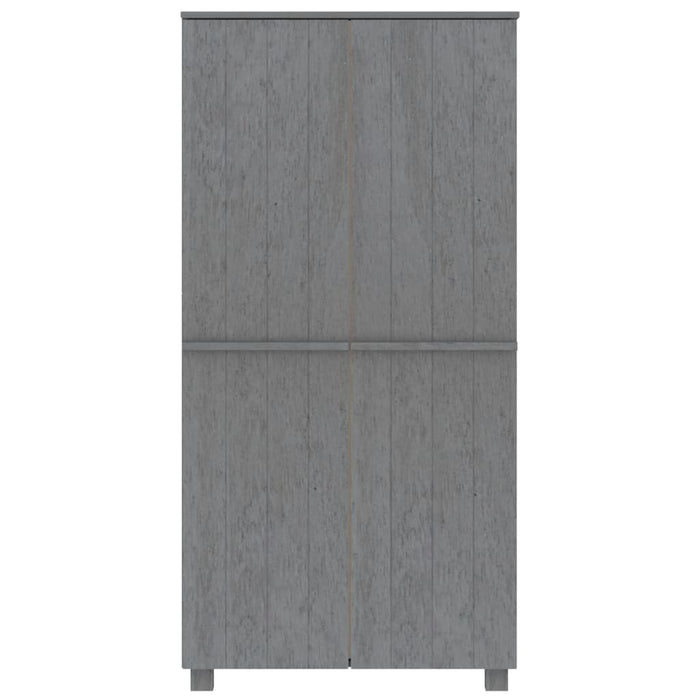 Armadio HAMAR Grigio Scuro 89x50x180 cm Legno Massello di Pino 340482