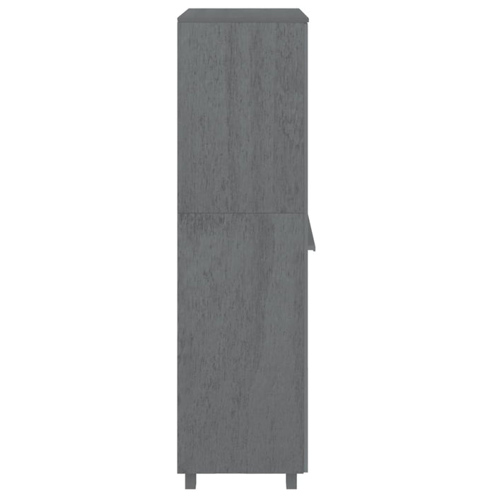 Armadio HAMAR Grigio Scuro 89x50x180 cm Legno Massello di Pino 340482