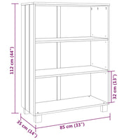 Libreria Marrone Miele 85x35x112 cm in Legno Massello di Pino