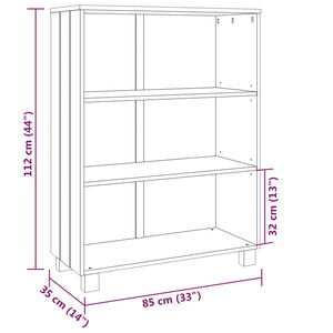 Libreria Bianca 85x35x112 cm in Legno Massello di Pino