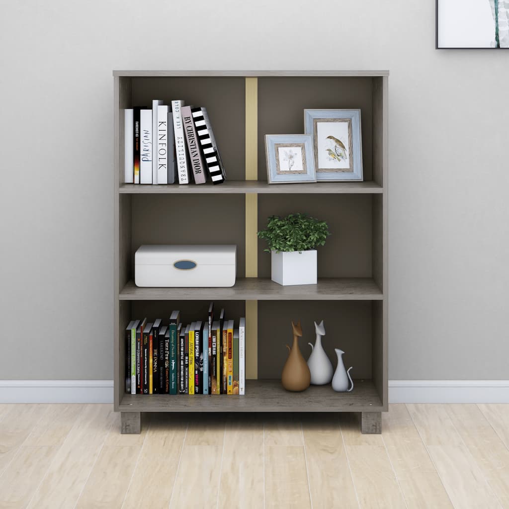 Libreria Grigio Chiaro 85 x 35 x 112 cm Legno Massello di Pino