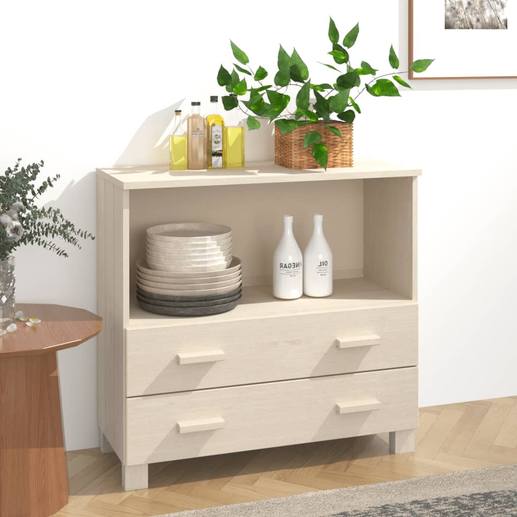 Credenza HAMAR Miele 85x35x80 cm in Legno Massello di Pino 340496