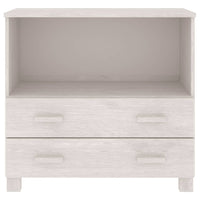 Credenza HAMAR Bianca 85x35x80 cm in Legno Massello di Pino 340497