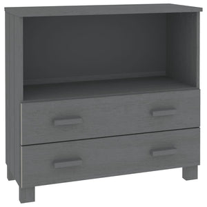 Credenza Grigio Scuro 85x35x80 cm in Legno Massello di Pino