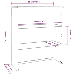 Scaffale per Credenza Grigio Chiaro 85x35x100 cm Legno di Pino cod mxl 13755