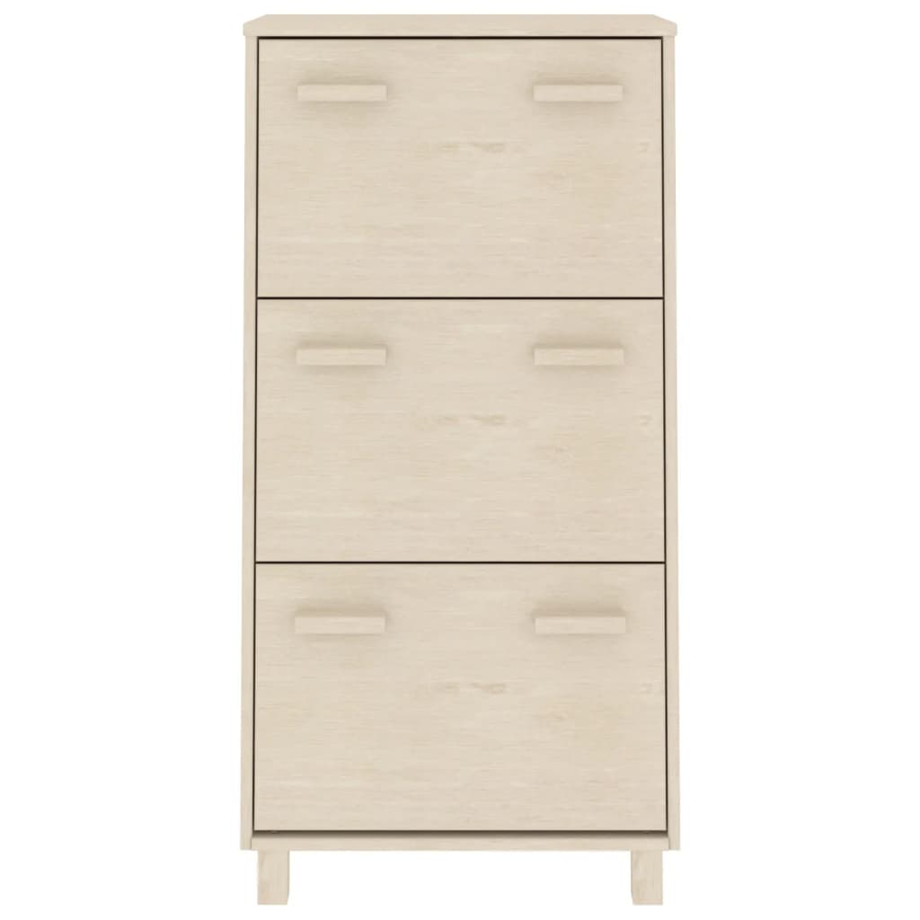 Scarpiera HAMAR Miele 59,5x35x117 cm in Legno Massello di Pino 340512