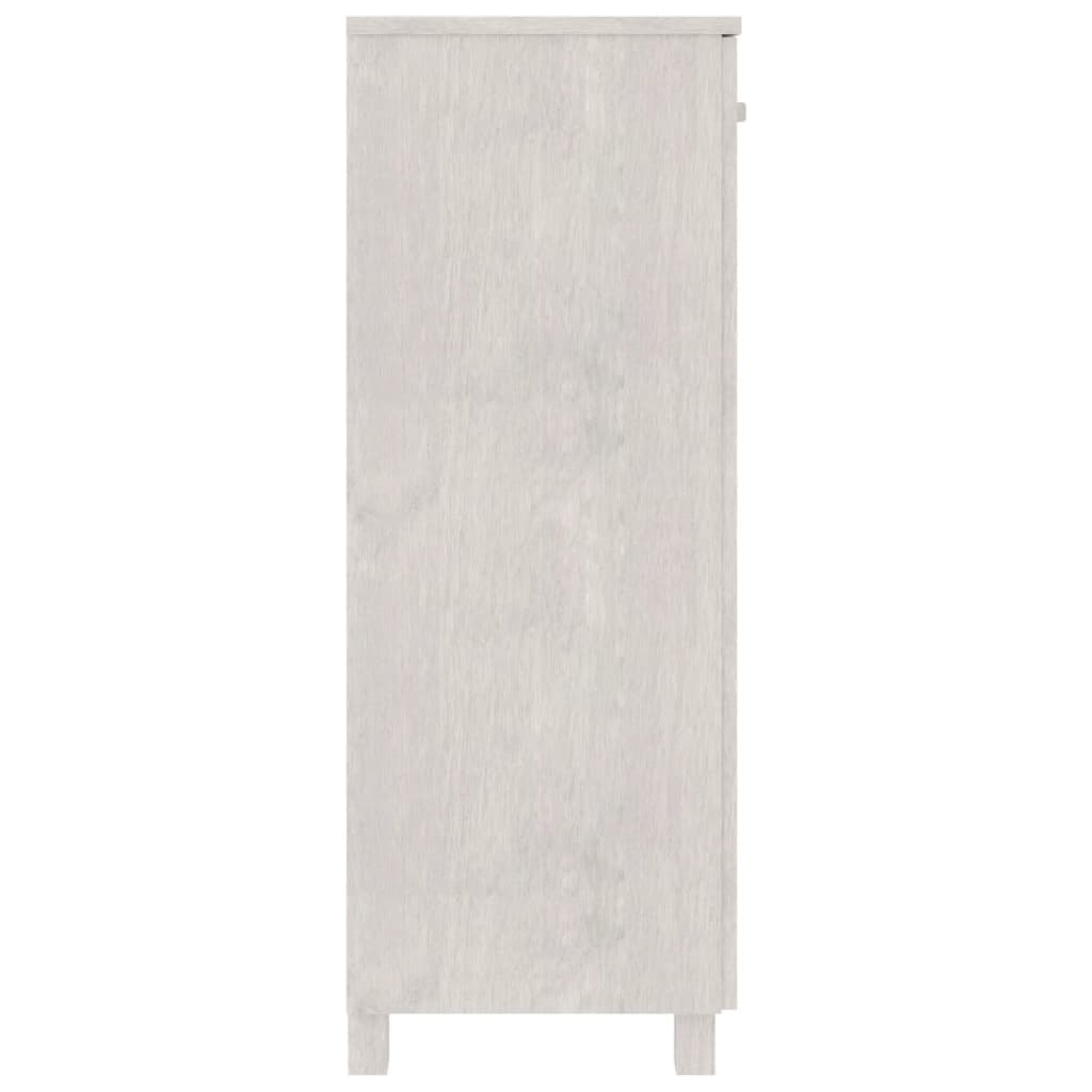 Scarpiera HAMAR Bianca 85x40x108 cm in Legno Massello di Pino 340517