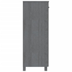 Scarpiera in Grigio Scuro 85x40x108 cm Legno Massello di Pino