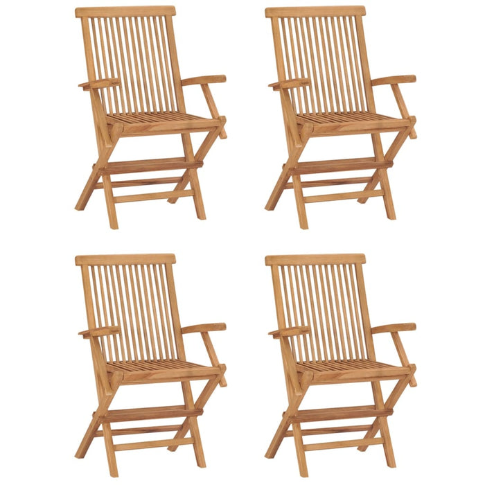 Set da Pranzo Pieghevole per Esterni 5pz Legno Massello di Teak 3096572