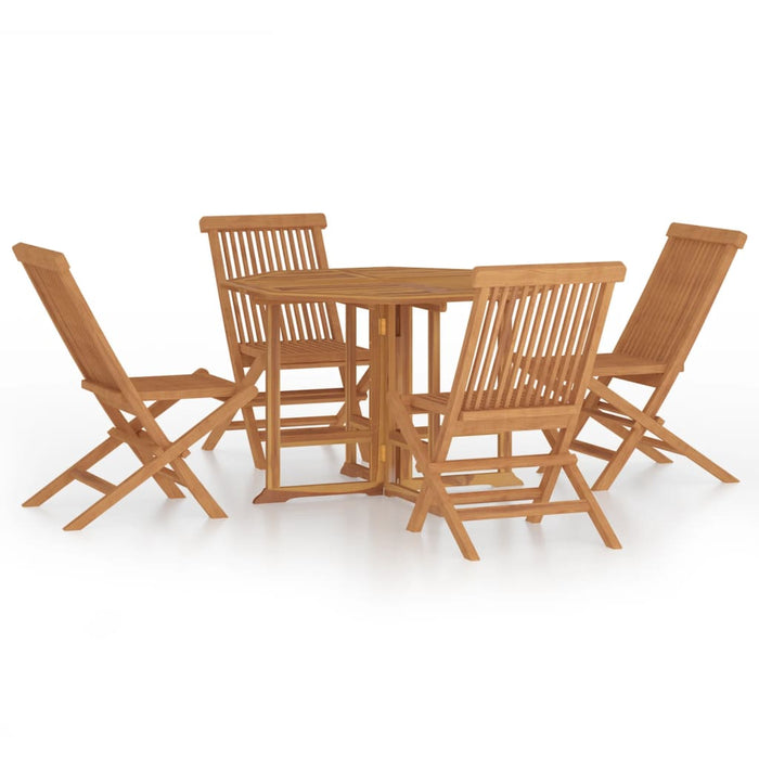 Set da Pranzo Pieghevole per Esterni 5pz Legno Massello di Teak cod mxl 40032