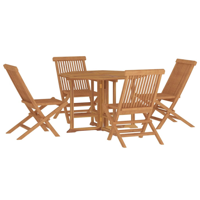 Set da Pranzo Pieghevole per Esterni 5pz Legno Massello di Teak cod mxl 40032