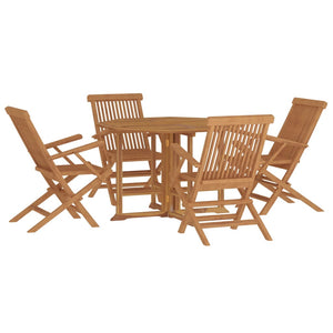 Set da Pranzo Pieghevole per Esterni 5pz Legno Massello di Teak cod mxl 44406