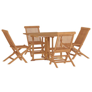 Set da Pranzo Pieghevole per Esterni 5pz Legno Massello di Teak 3096575