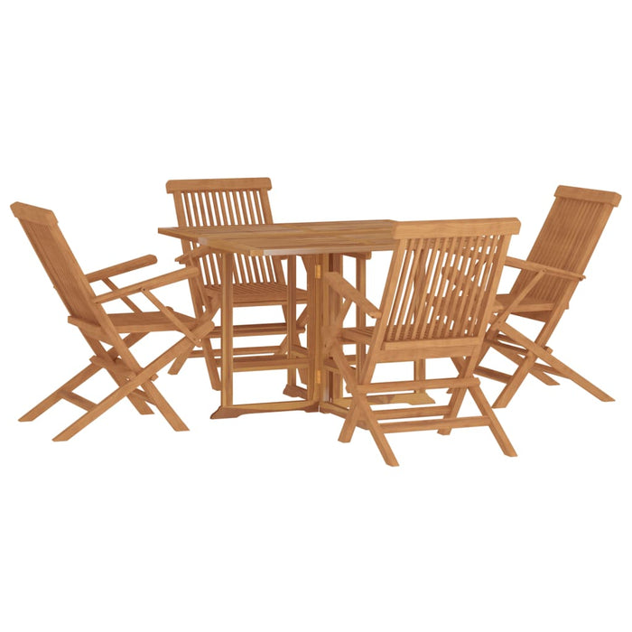 Set da Pranzo Pieghevole per Esterni 5pz Legno Massello di Teak cod mxl 44424