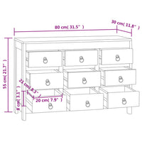 Cassettiera 80x30x55 cm in Legno Massello di Teak cod mxl 77065