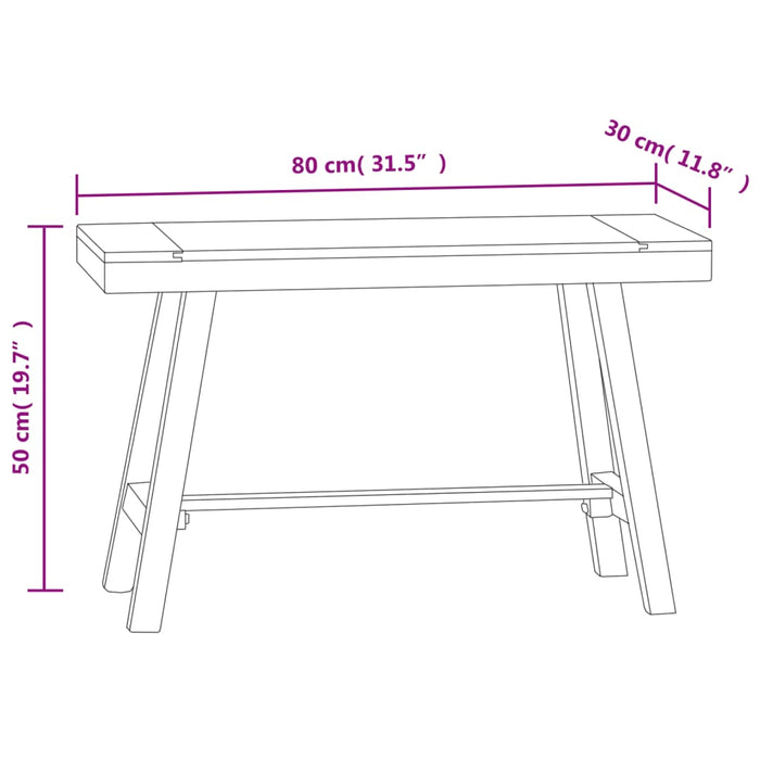 Panchina 80 cm in Legno Massello di Teak 340742