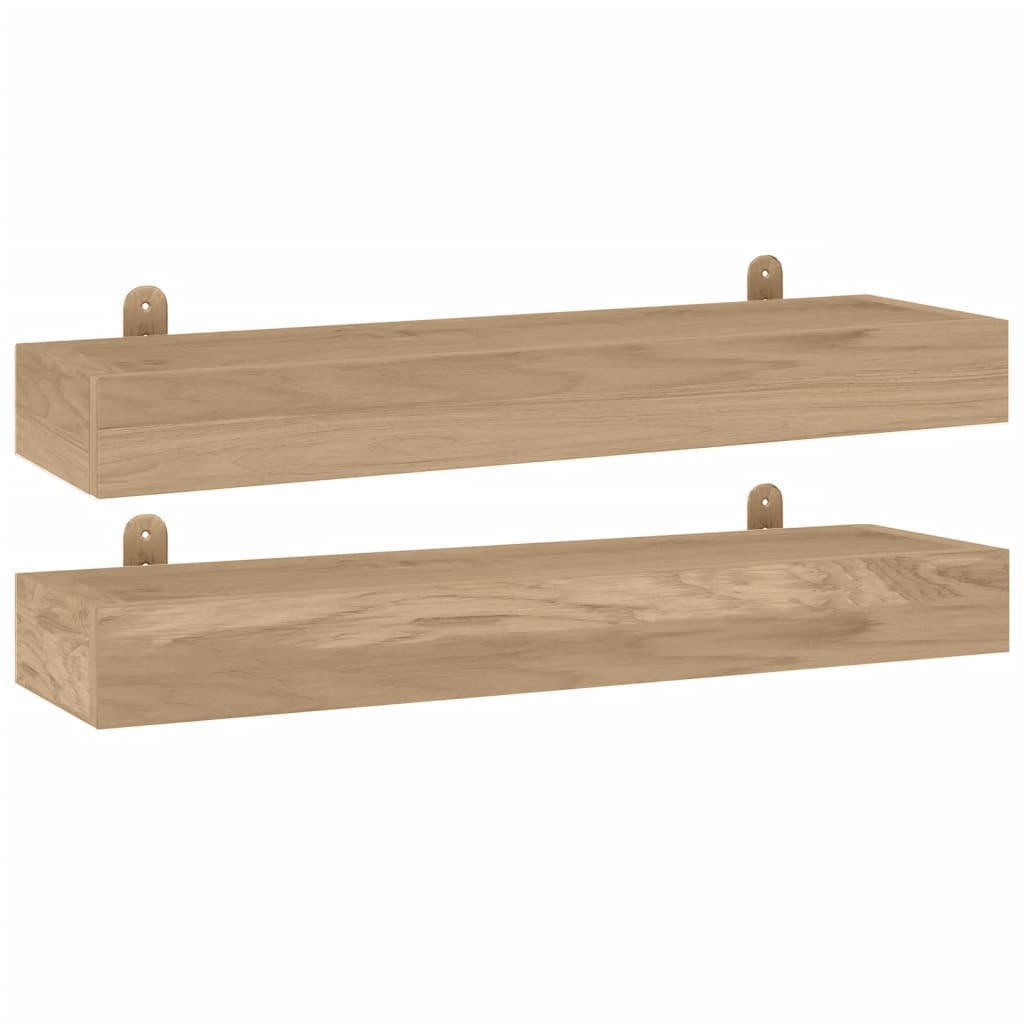 Mensole da Parete 2 pz 60x15x6 cm in Legno Massello di Teak cod mxl 69226