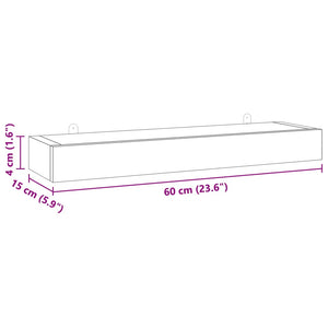 Mensole da Parete 2 pz 60x15x4 cm in Legno Massello di Teak 340755