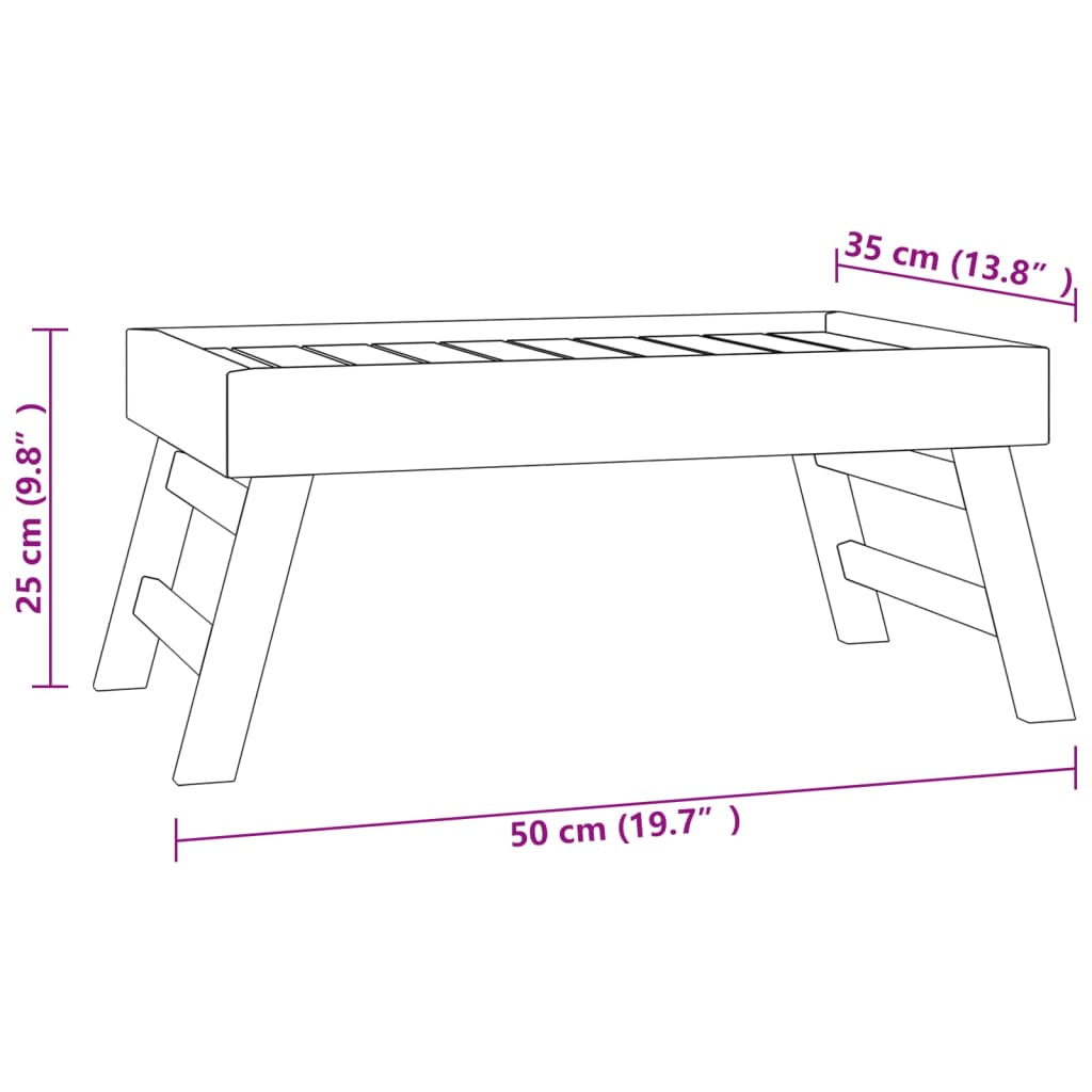 Vassoio Pieghevole 55x35x25 cm in Legno Massello di Teak cod mxl 71209