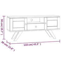 Mobile Porta TV 110x30x50 cm in Legno Massello di Teak