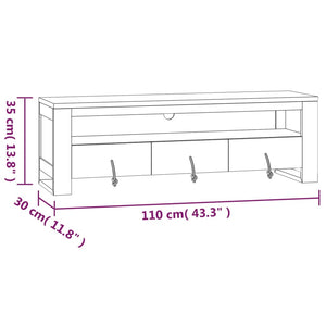 Mobile Porta TV 110x30x35 cm in Legno Massello di Teak cod mxl 15490