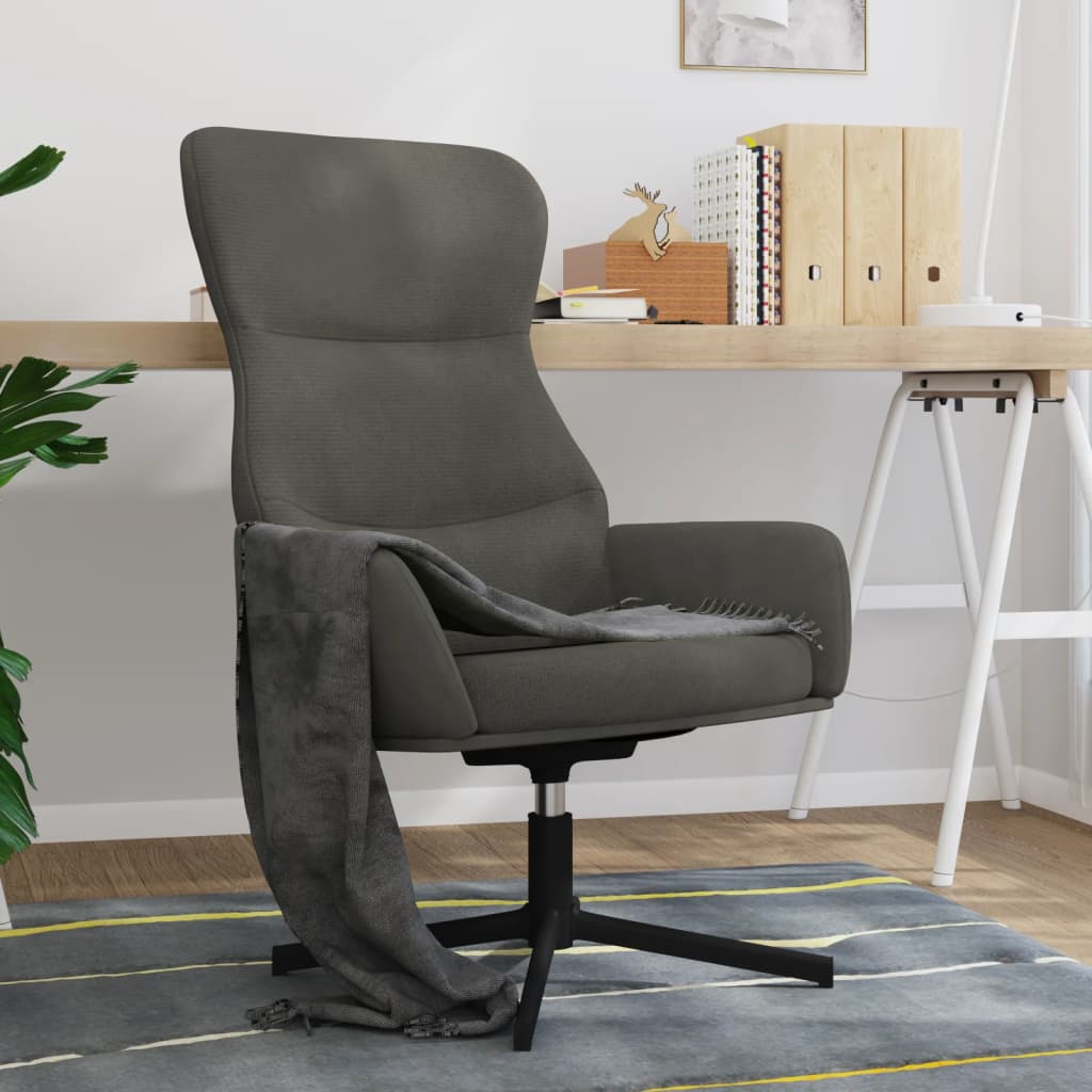 Sedia Relax Grigio Scuro in Velluto 341109