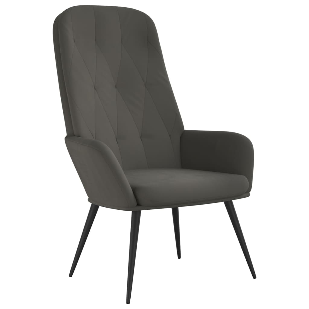 Sedia Relax Grigio Scuro in Velluto cod mxl 14239