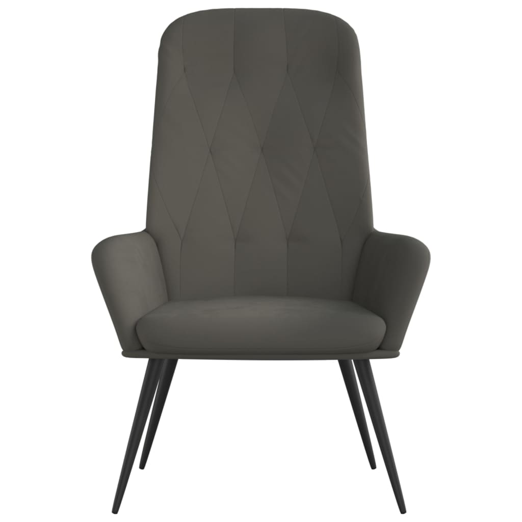 Sedia Relax Grigio Scuro in Velluto cod mxl 14239