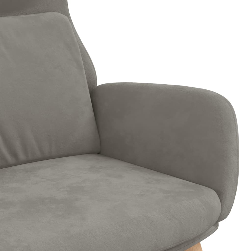 Poltrona Relax Grigio Chiaro in Velluto cod mxl 10345